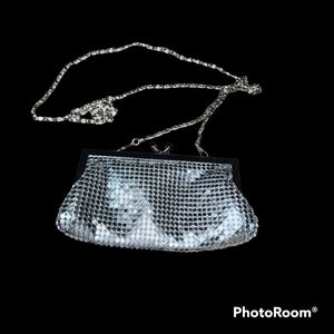 Silver mesh clutch/ mini bag